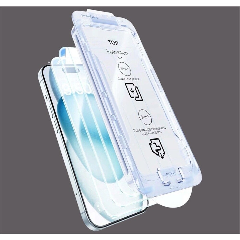 3-Pack Screen Protector iPhone 15 Plus Tempered Glass Quick & Easy Alignment Box - Picture 8 of 8